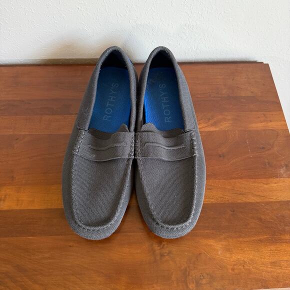 Rothys The Driving Loafer Graphite Gray Knit Fabric Slip On Shoe Men 9.5 Classic main image 5